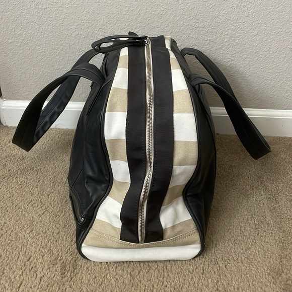 Lululemon Om For All Pinstripe Canvas Gym Bag Tote - Picture 6 of 16